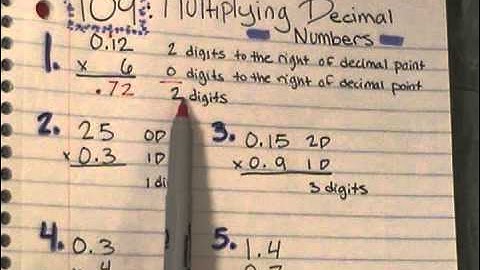 Math 109: Multiplying Decimal Numbers