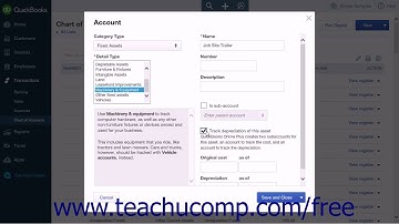 QuickBooks Online Plus 2015 Tutorial Creating Fixed Asset Accounts Intuit Training