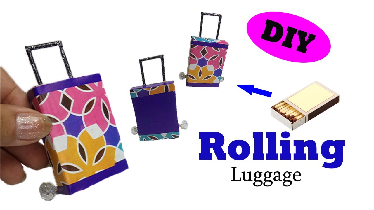 How to make Rolling Luggage Easy Miniature Furniture DIY YouTube
