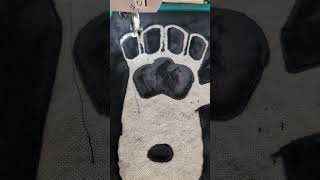 Video of machine embroidering paw pads for a spotted hyena fursuits