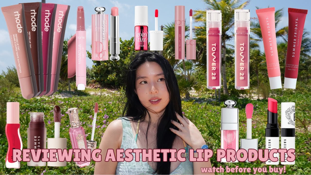 aesthetic/viral lip products tiktok made me buy 🍬 rhode, summer fridays, gisou, dior, and more!