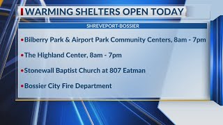 Warming centers open in Shreveport and Bossier City
