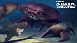 HOW TO BEAT GIANT CRAB BOSS EASILY WITH DARKHAMMER - HUNGRY SHARK EVOLUTION