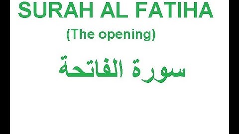 Surah al Fatiha Urdu translation- سورة الفاتحة كا اردو ترجمة