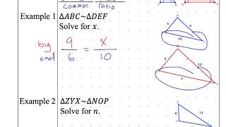 Geometry notes 4-2 Solving Similar Triangles (Basic)