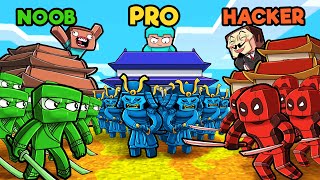 Red vs Blue vs Green NINJA WARS! (Noob vs PRO vs Hacker)