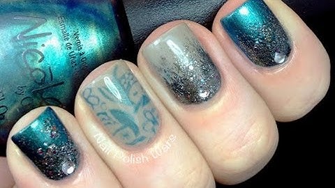 Mystical Nails : A *TimeLapse Video*  -  Glitter Gradient & Konad Stamping