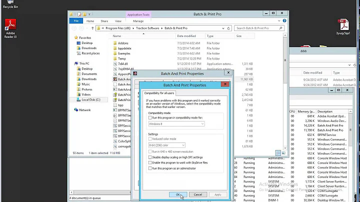 Batch & Print Pro - Windows 2012 - printing pdf's with Adobe Reader fix.
