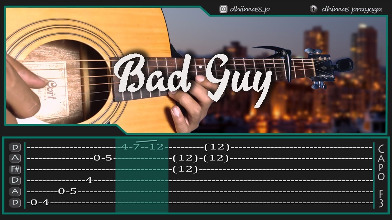 Bad Guy Billie Eilish Cover Fingerstyle TAB Tutorial YouTube