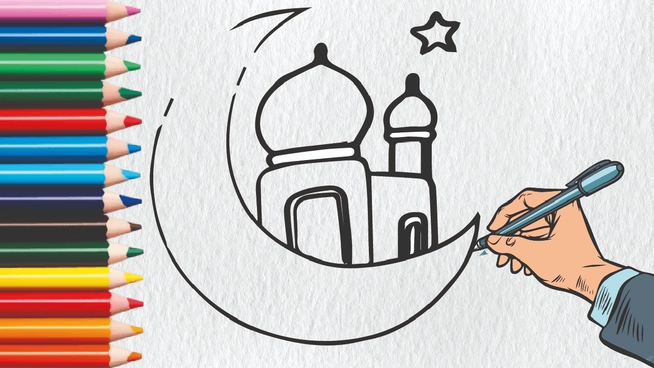 How to Draw Jerusalem in the Moon 🌙 Çok Kolay Kudüs Çizimi