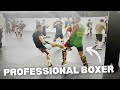 Professional Boxer Tries Muay Thai/MMA Sparring