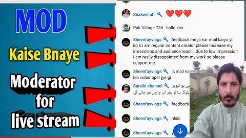 Moderator in youtube / make mod of live session/moderatar kesy banyan