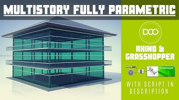 Rhino Grasshopper Architectural Multistory building with Roof Fully Parametric
