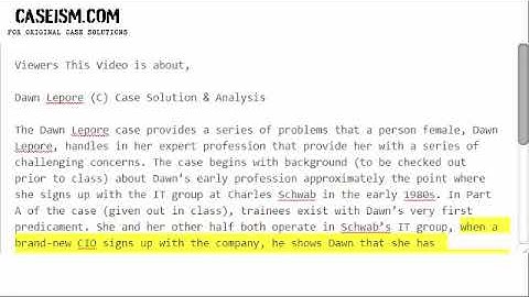 Dawn Lepore (C) Case Solution & Analysis- Caseism.com