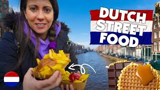 Travel vlog - DUTCH STREET FOOD in AMSTERDAM!! (OMG!!)