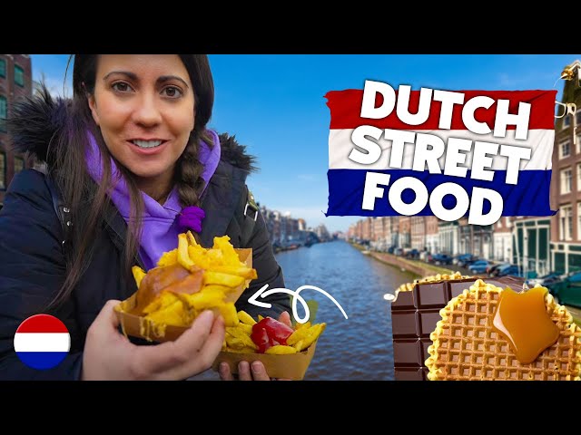 Travel vlog - DUTCH STREET FOOD in AMSTERDAM!! (OMG!!)