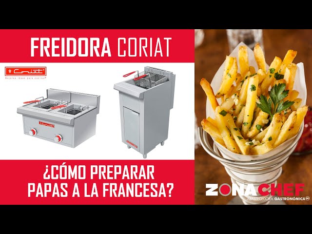 Preparación de papas a la francesa en freidora Coriat 