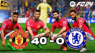 Ronaldo, Messi, Mbappé & Neymar Jr All Together | Man United Vs Chelsea | EPL 2024 FC24 Match 4K-UHD