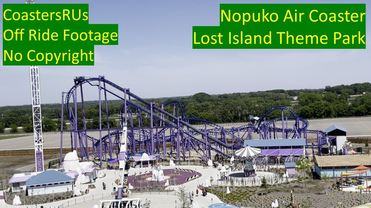 Nopuko Air Coaster at Lost Island Theme Park Copyright Free Footage (Off Ride)
