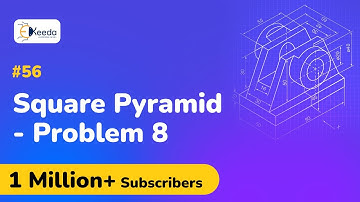 Square Pyramid Problem No.8 - Projection of Solids - Engineering Drawing