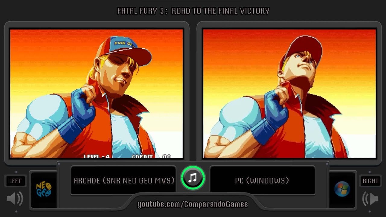 Fatal Fury 3 (Arcade vs Pc) Side by Side Comparison (Fatal Fury 3: Road to  the Final Victory) 