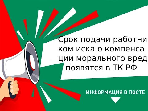 Сроки подачи работником иска о компенсации морального вреда появятся в ТК РФ