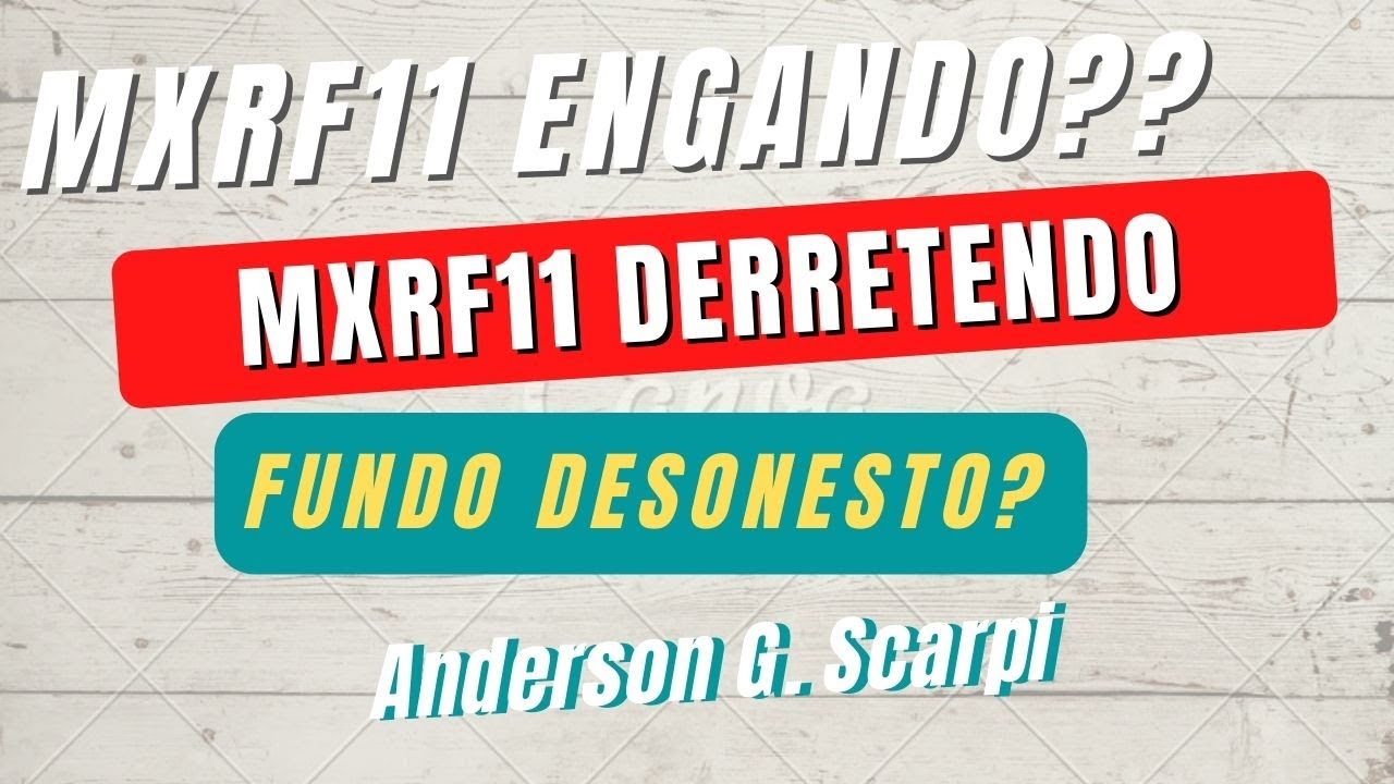 MXRF11 DERRETENDO HOJE!  CVM x MXRF11