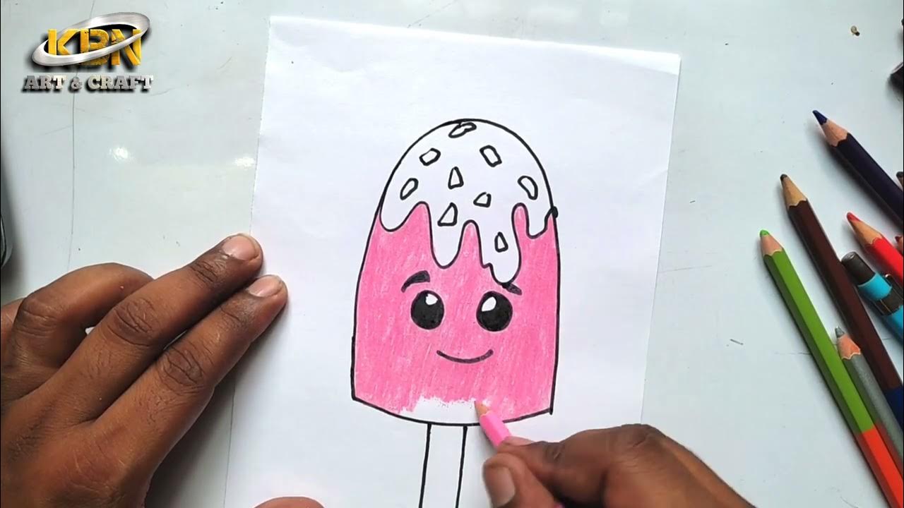 how to draw an ice cream baraf _ kulfi kbnepali9173 kbnartcraft YouTube