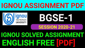 BGSE-1 Solved Assignment 2021, BGSE 1 Solved Assignment 2020-21 in English, BGSE 1 Assignment