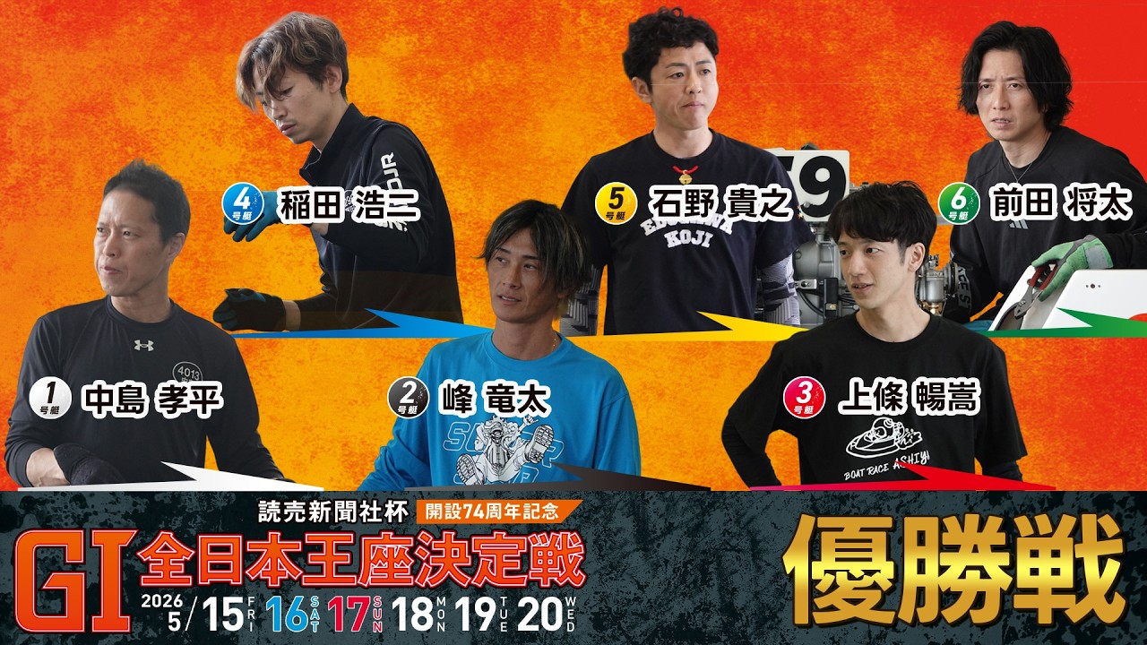 読売新聞社杯GⅠ全日本王座決定戦開設74周年記念 優勝戦出場選手