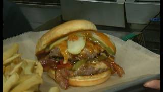 Burgers at Tap It Bar & Grill;  A Beautiful Noise