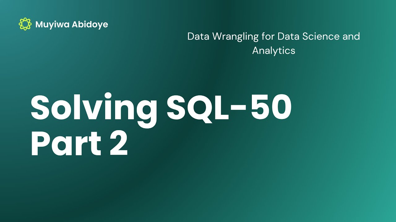 Solving Sql Problems Solving SQL-50 Practice Problem - Part 2. - YouTube