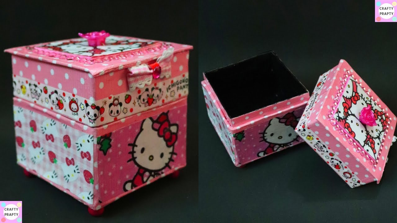 DIY Desk Organizer/ DIY Office Organizer/ Cajas organizadoras de Hello kitty /Hello kitty organizer 