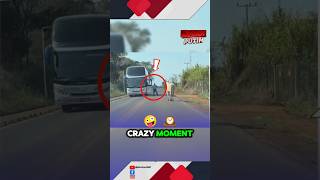Bus Driver Acts Tough Until Angry Cow Chases Him!! 😳 #Cow #Funny #Animals #CaughtOnCamera #Nature