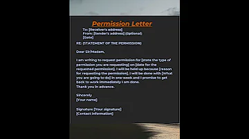 Permission Letter In English 