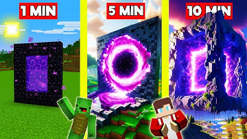 BIGGEST REALISTIC NETHER PORTAL Build Battle In Minecraft - NOOB VS PRO CHALLENGE - Maizen Parody