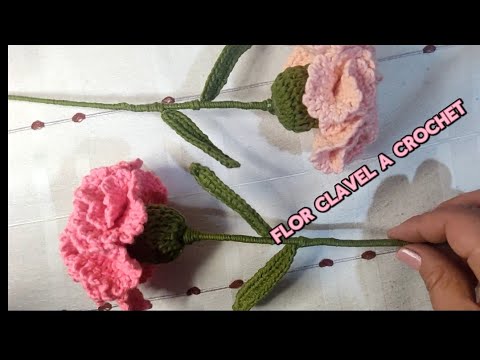 Flor clavel a crochet, muy fácil con el paso a paso
