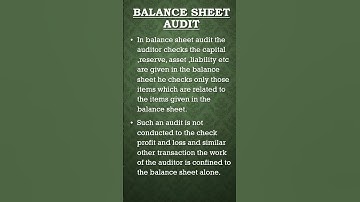 What is Balance sheet Audit? #auditing #balancesheetaudit #bba #shorts #viral