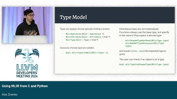 2024 LLVM Dev Mtg - Using MLIR from C and Python