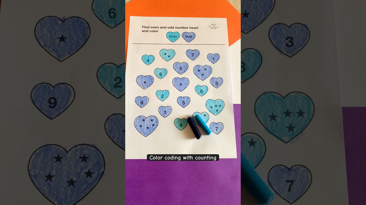 Color coding worksheet with a twist of counting for kids #worksheetforkids
