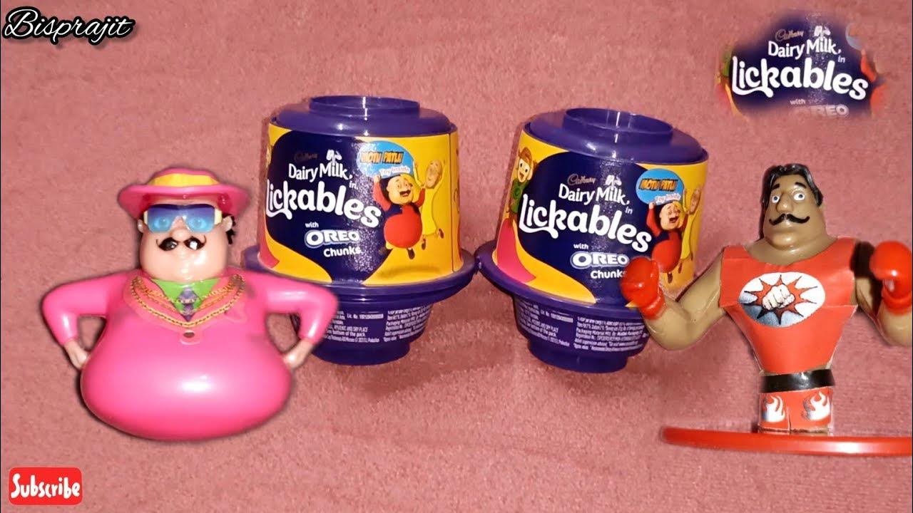 Cadbury dairy milk lickables motu patlu toys opening YouTube