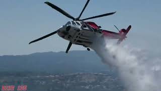 Firefighting Helicopter Action! Helicopters put out large blaze