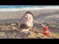 I Spent the Night Buried in Sand up to My Neck & Couldn’t Escape (Beach Challenge)