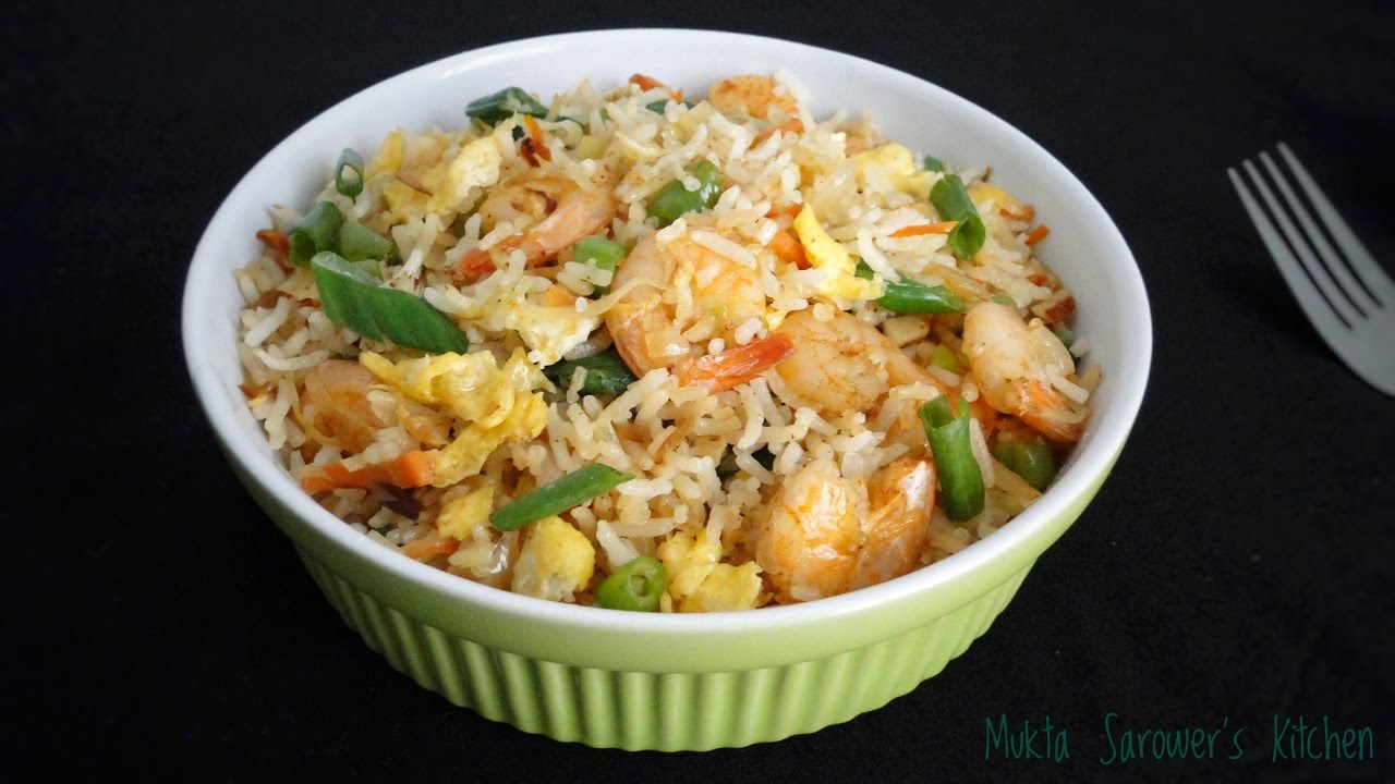 Shrimp Fried Rice (চিংড়ি দিয়ে ফ্রাইড রাইস) - Chinese Fried Rice - YouTube