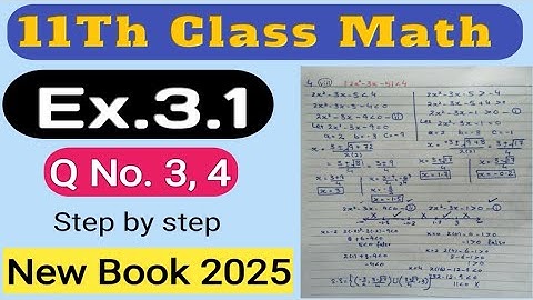 11th Class Math New 2025 | Ch 3 Theory of Quadratic Functions | Ex 3.1 Q3 & Q4 | PCTB | FBISE board
