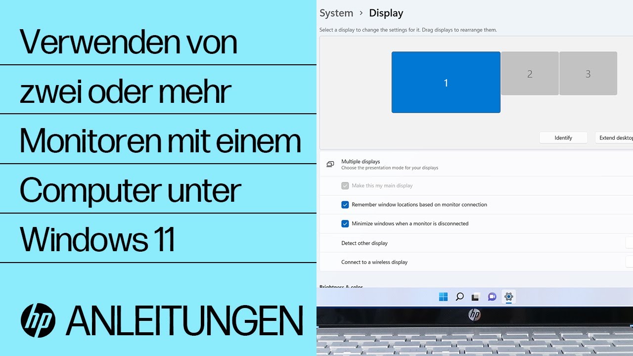 Verwenden von zwei oder mehr Monitoren mit einem Computer unter Windows 11