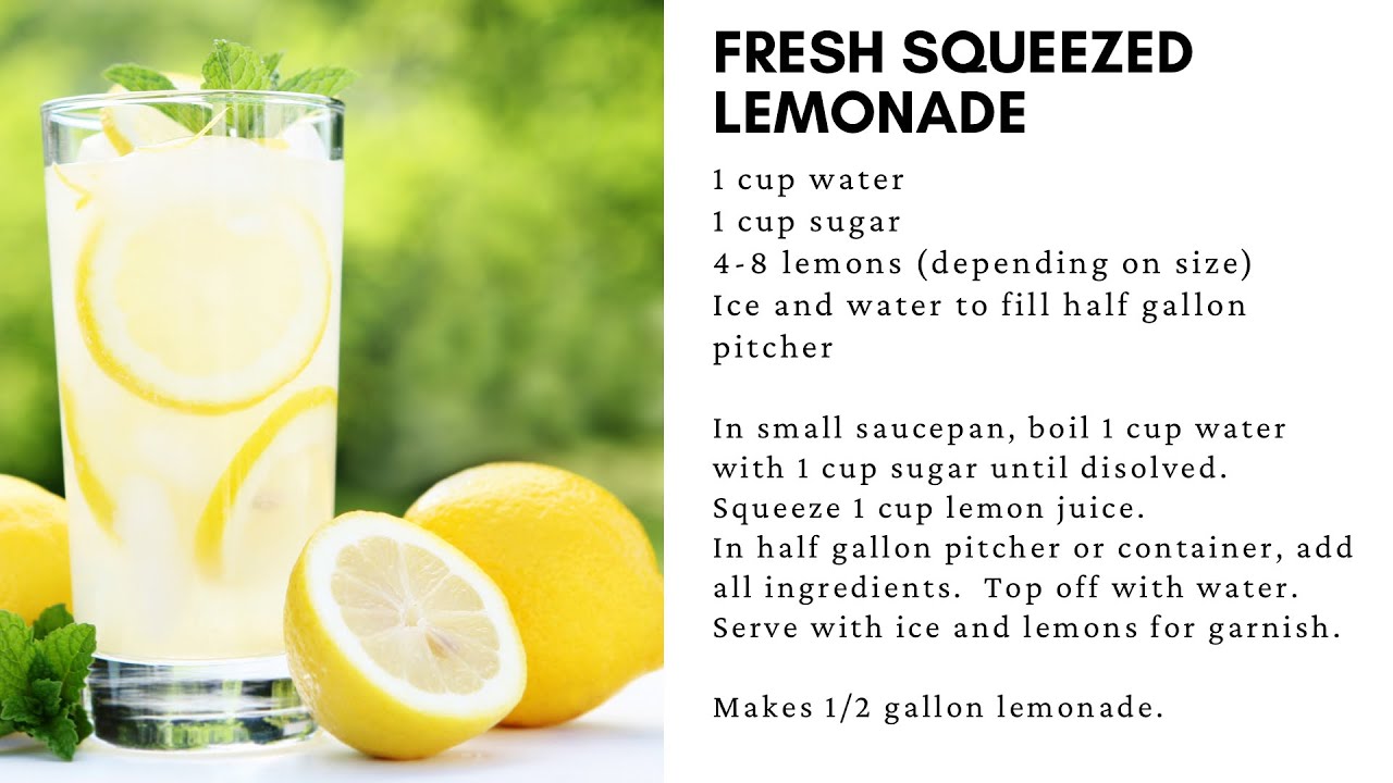 Fresh Squeezed Lemonade Recipe You