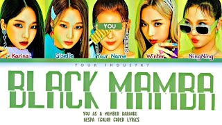 [KARAOKE] aespa - Black Mamba (5 members ver.) (Color Coded Lyrics)