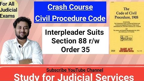 Interpleader Suits CPC | Section 88 of CPC | Vishal Singh | Judiciary | Law | Order 35 #cpc
