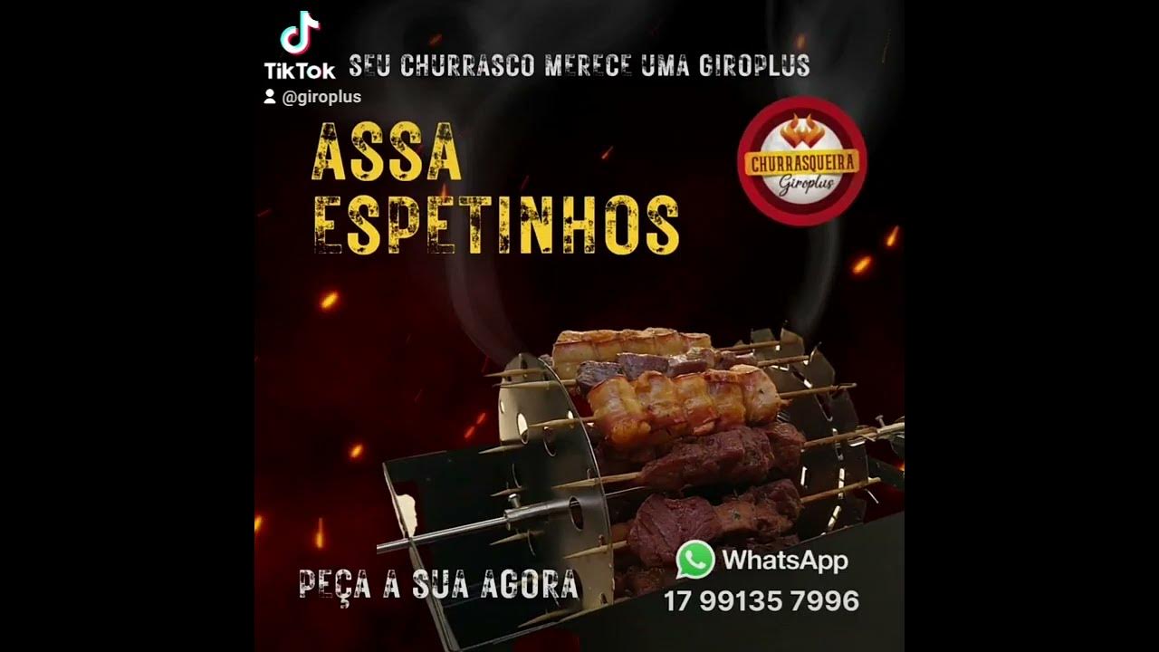 KIT Espeto Giratório Elétrico - GIROPLUS Grelha Abaulada - Para assar pão  de alho, peixe e carne.